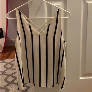 nice black and white tank top.